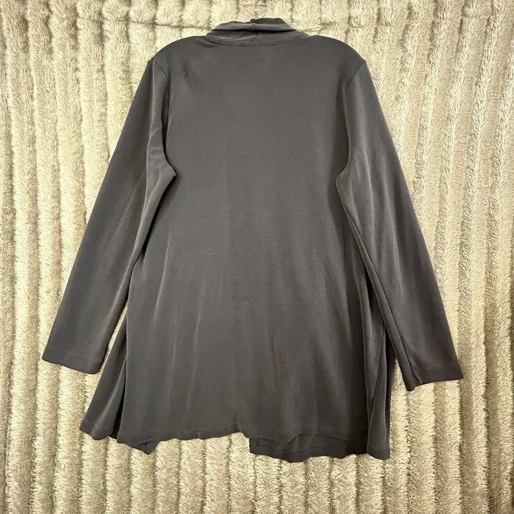 Purejill Womens Open Front Loose‎ Cardigan Size Medium Gray